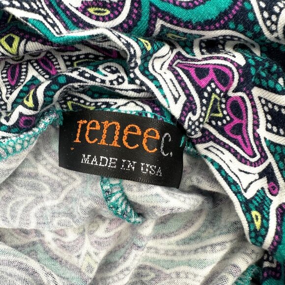 Renee C  Womens Blue Multi Paisley Print Comfort Stretch Waist Size M - Picture 6 of 8